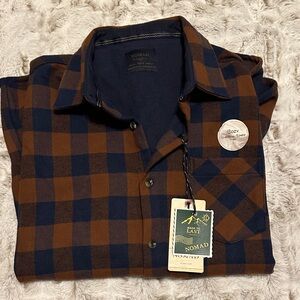 Nomad Men's Navy and Brown Flannel